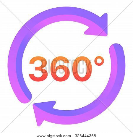 360 Degrees Icon. Cartoon Of 360 Degrees Vector Icon For Web Design Isolated On White Background