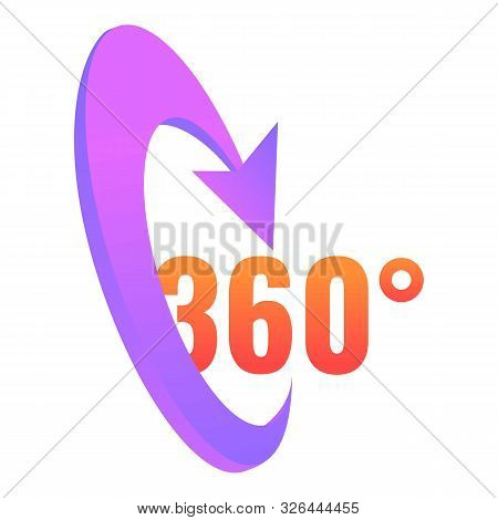 360 Degrees Angle Icon. Cartoon Of 360 Degrees Angle Vector Icon For Web Design Isolated On White Ba