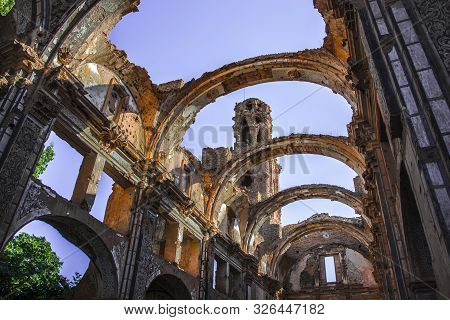 Church Destroyed During The Battle Of Belchite Of Spanish Civil War