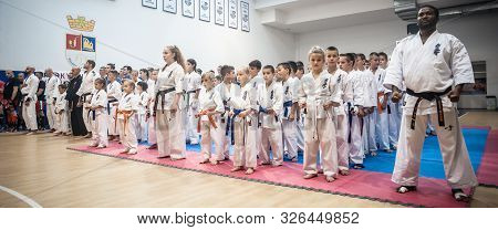 Kids And Children Martial Arts Sport Demonstration. Kyokushin Belgrade Trophy