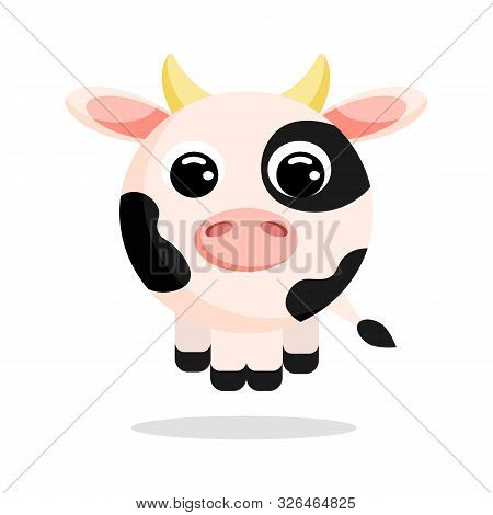 Cute Cow In Flat Style Vector Image