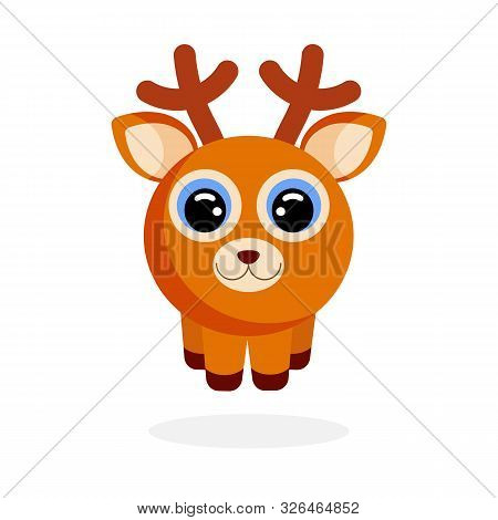 Cute Deer In Flat Style Vector Image