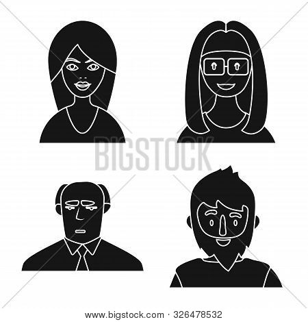 Isolated Object Of Avatar And Profession Symbol. Set Of Avatar And People Vector Icon For Stock.