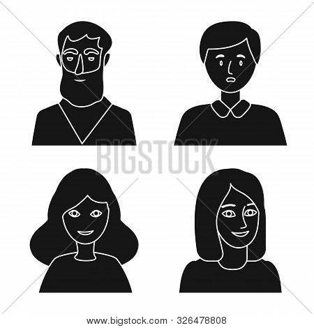 Vector Design Of Haircut And Nationality Symbol. Set Of Haircut And Avatar Vector Icon For Stock.