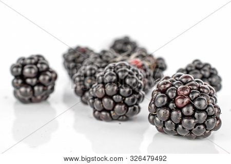 Fresh Black Blackberry Isolated On White Background