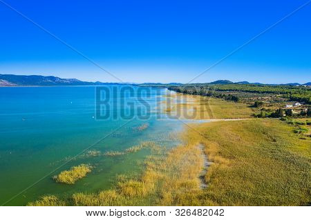Beautiful Nature Park Vransko Lake, Ornithological Reservation In Dalmatia, Croatia