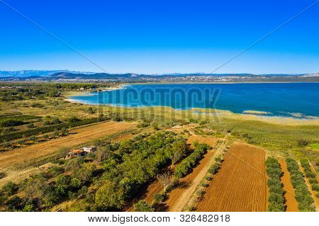 Beautiful Nature Park Vransko Lake, Ornithological Reservation In Dalmatia, Croatia