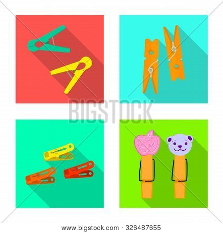 Vector Design Of Retro And Pins Symbol. Set Of Retro And Equipment Stock Vector Illustration.
