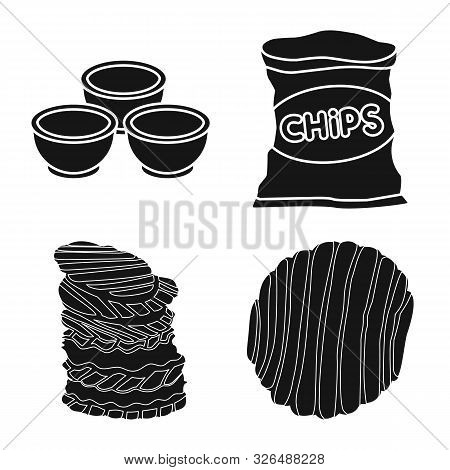Vector Illustration Of Ingredient And Product Icon. Collection Of Ingredient And Chips Vector Icon F