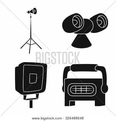 Vector Design Of Light And Theater Logo. Collection Of Light And Club Stock Symbol For Web.
