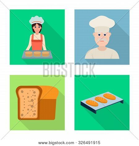Vector Design Of Bakery And Natural Icon. Set Of Bakery And Business Vector Icon For Stock.