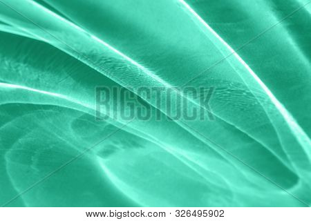 Mint Colored Abstract Background With Light And Shadows Caustic Effect