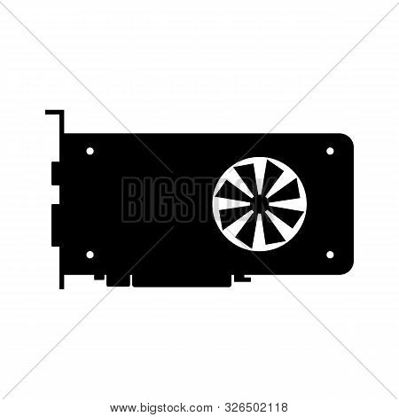 Video Card Icon On White Background. Vector Illustration.
