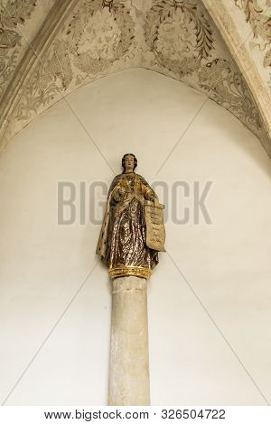Tyniec, Krakow, Poland, August 3, 2019: Historic Figures In Benedictine Abbey In Tyniec Near Krakow 