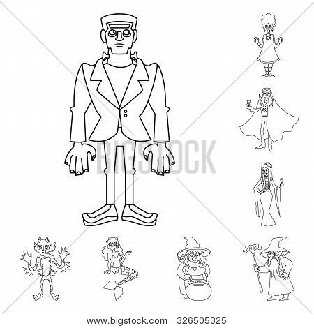 Vector Illustration Of Scary And Phantom Icon. Set Of Scary And Horror Stock Vector Illustration.