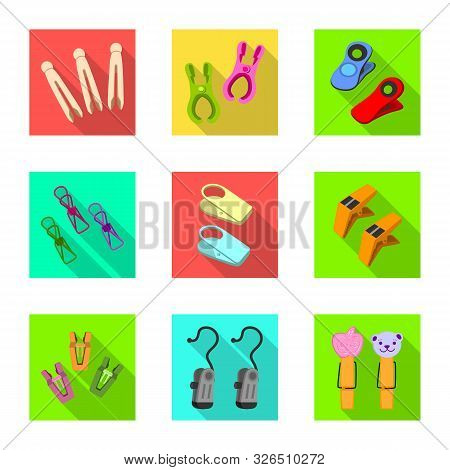 Isolated Object Of Retro And Pins Symbol. Collection Of Retro And Equipment Stock Vector Illustratio