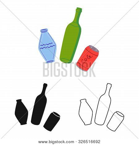 Vector Illustration Of Plastic And Bottle Sign. Graphic Of Plastic And Rubbish Stock Vector Illustra