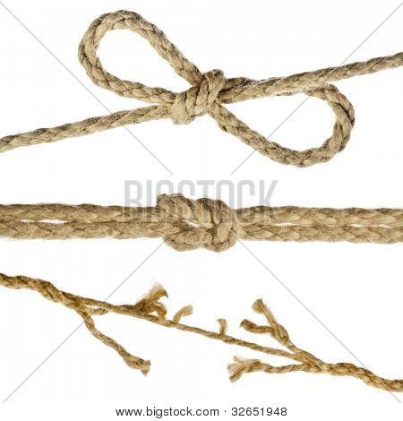 Corda di iuta isolated on White Background