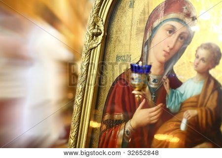 Icône de la Vierge Marie et l'enfant Jésus