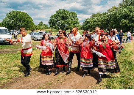Voronezh, Russia - Circa, 2012: Traditional Russian Folklore Festival, People In Traditional Russian