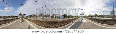 Frankfurt, Germany - Jul 7, 2019: People Waiting For The Regional Trains At The Train Station Frankf
