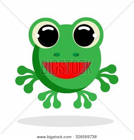 Cute Frog In Flat Style Vector Image