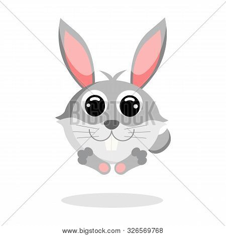 Cute Hare In Flat Style Vector Image