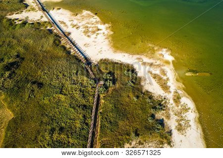 Beautiful Nature Park Vransko Lake, Ornithological Reservation In Dalmatia, Croatia, Wooden Observat