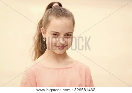 Only Fun On My Mind. Girl Carefree Child. Kid Long Hair Enjoy Walk Sunny Day. Summer Holidays. Charm
