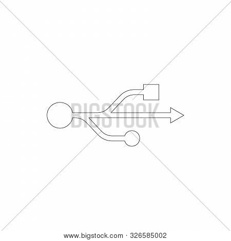 Usb Symbol Icon Vector. Symbol For Web Site Computer And Mobile Vector. Stock Vector Illustration Is
