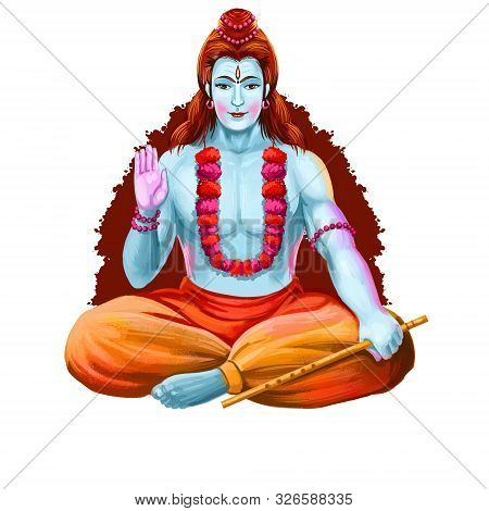 Gokulashtami God With Pipe, Krishna Janmashtami Annual Hindu Festival. Indu Luni-solar Calendar, Ash
