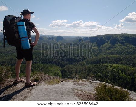 Free Hike In Mountains. Lifestyle Adventure Concept Active Summer Vacations Outdoo