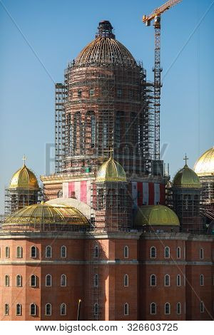 Bucharest, Romania - October 9, 2019: Construction Site Of 