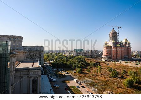 Bucharest, Romania - October 9, 2019: Construction Site Of 