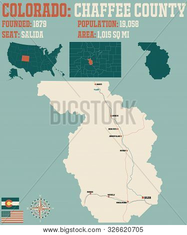 Large And Detailed Map Of Chaffee County In Colorado, Usa