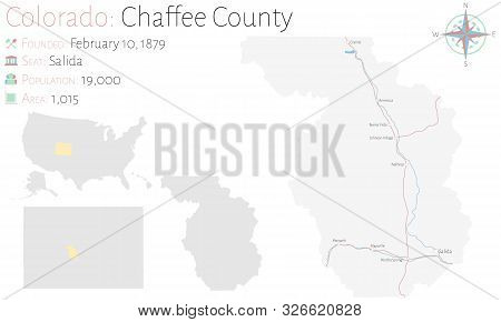 Large And Detailed Map Of Chaffee County In Colorado, Usa