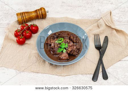 Homemade Beef cheek with wine sauce