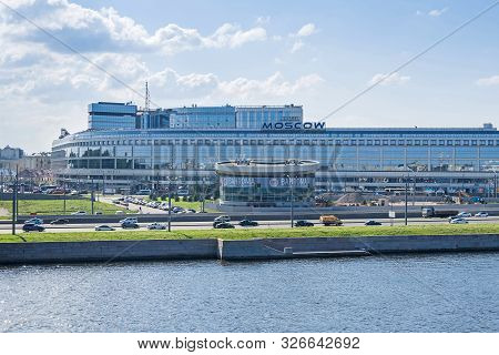 Saint Petersburg, Russia -  July 26, 2019: Sinopskaya Embankment Of The River Neva, Alexander Nevsky