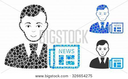 Businessman News Mosaic For Businessman News Icon Of Filled Circles In Various Sizes And Color Tinge