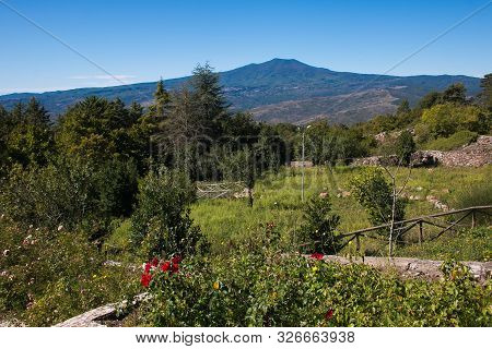 Panoramic View Of Monte Amiata From Radicofani In Tuscany