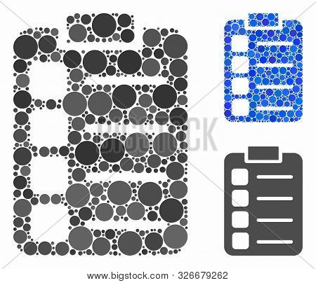 Tasks Mosaic For Tasks Icon Of Small Circles In Variable Sizes And Color Tinges. Vector Small Circle