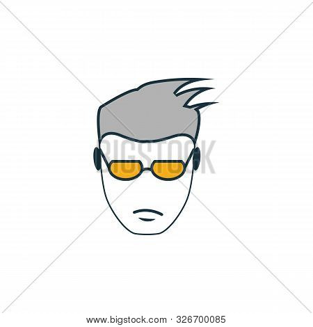 A Man Without A Beard Icon. Outline Filled Creative Elemet From Barber Shop Icons Collection. Premiu