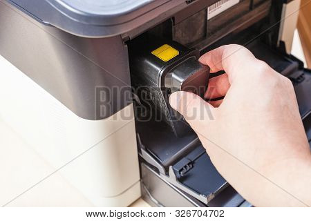 Replacement Of Toner Cartridge In Laser Multi Function Device In Office