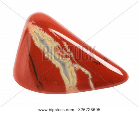 Beautiful Red Jade Gemstone On White Background