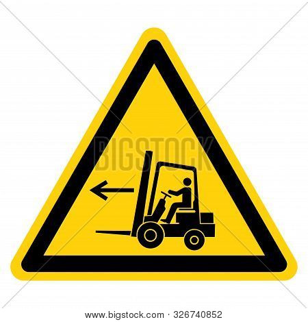 Warning Forklift Point Left Symbol Sign,vector Illustration, Isolated On White Background Label. Eps
