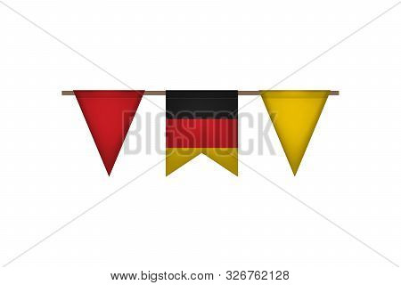 Germany Flag Garlands. Oktoberfest Decoration. Vector Illustration. Black Red Yellow