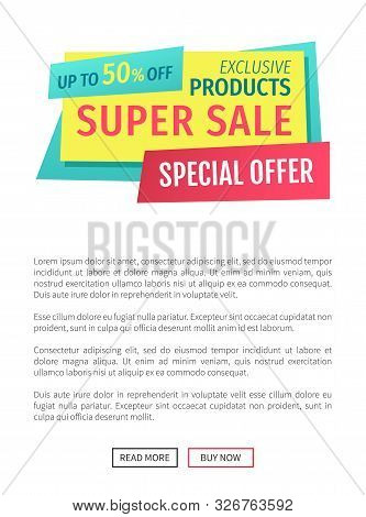 Super Sale For Exclusive Products Special Offer Catchphrase On Tape. Shop Or Store Advertising Or Pr