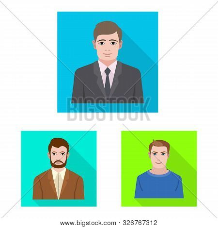 Vector Design Of Profile And Portrait Icon. Collection Of Profile And Profession Stock Vector Illust