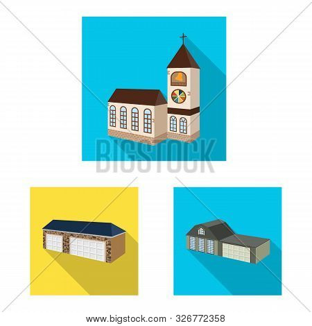 Vector Illustration Of Facade And Housing Icon. Set Of Facade And Infrastructure Vector Icon For Sto
