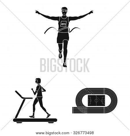 Vector Design Of Health And Fitness Sign. Set Of Health And Sprint Stock Vector Illustration.